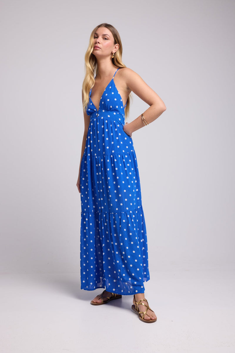 ROBE 62377/1073 POIS BLEU