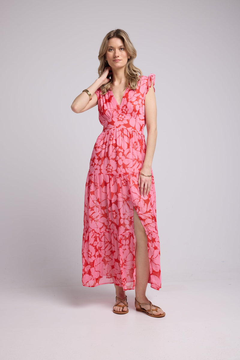 ROBE 62380 P/FLEUR ROSE ROUGE 1433P