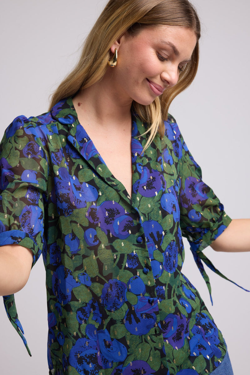 BLOUSE 62434 ALIX/502 FLEURS BLEU