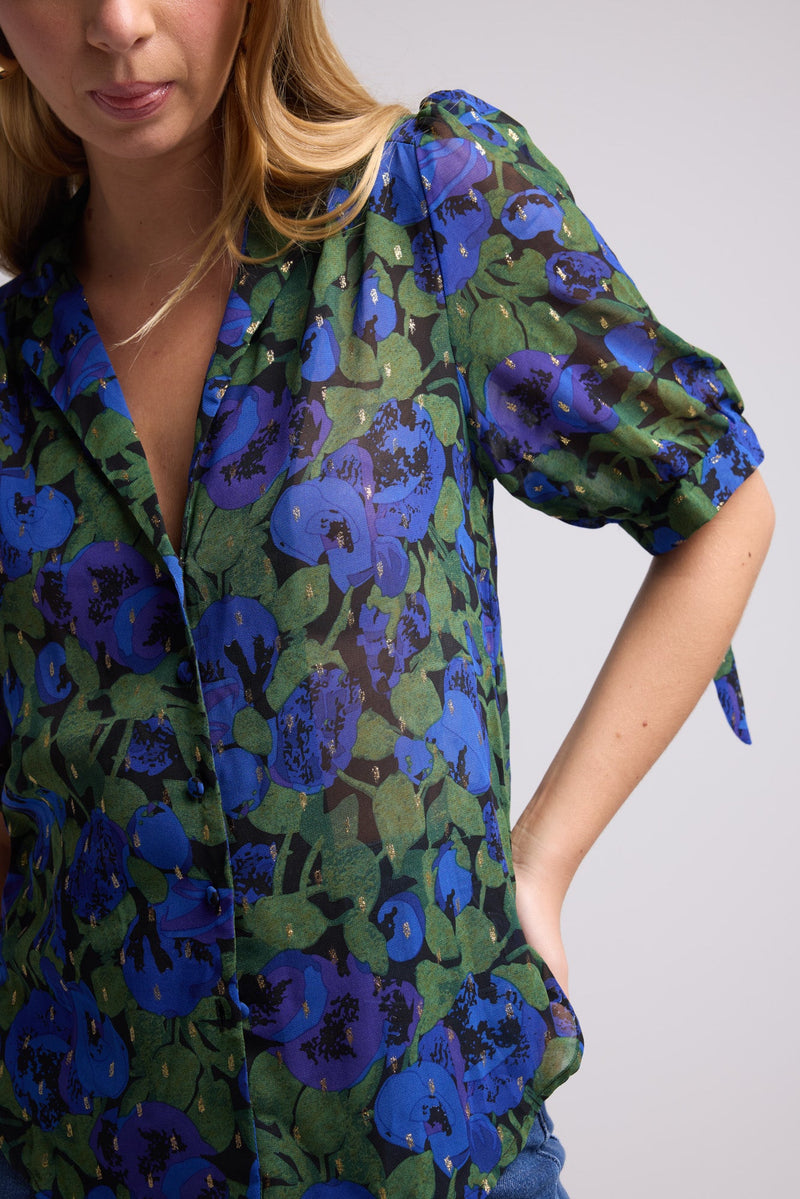 BLOUSE 62434 ALIX/502 FLEURS BLEU
