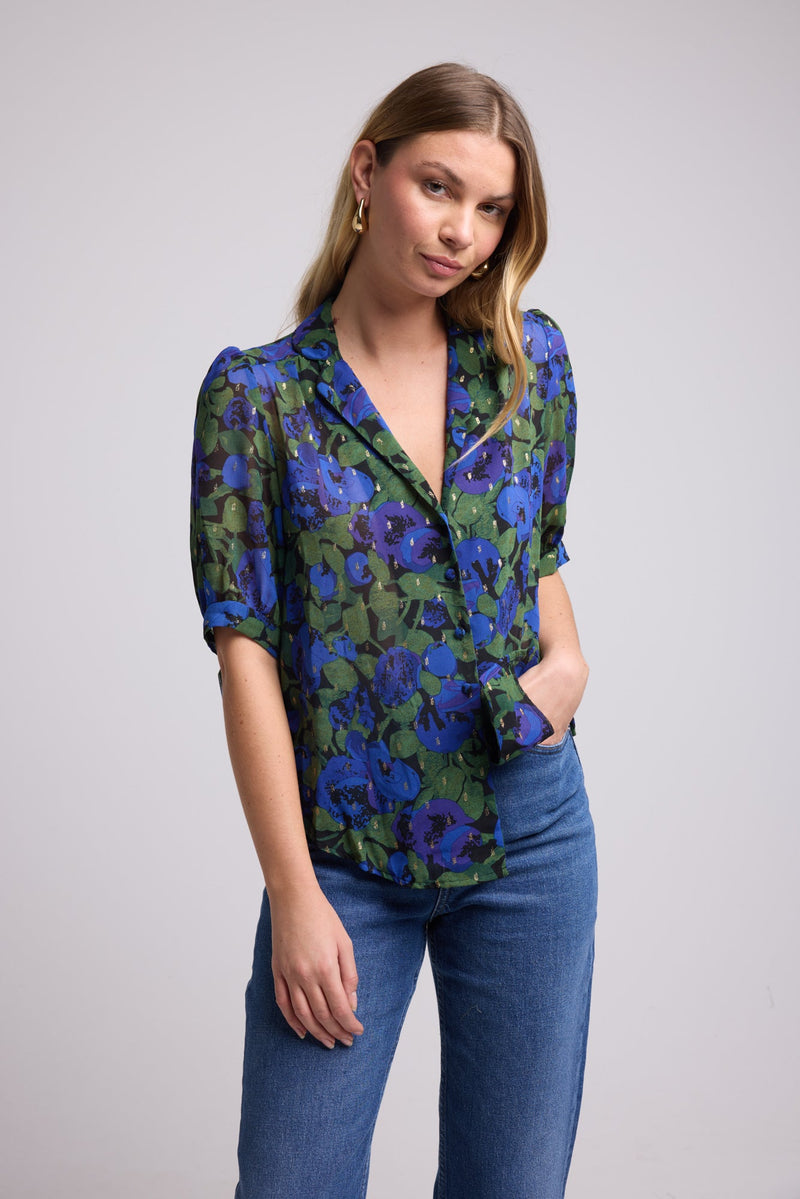 BLOUSE 62434 ALIX/502 FLEURS BLEU