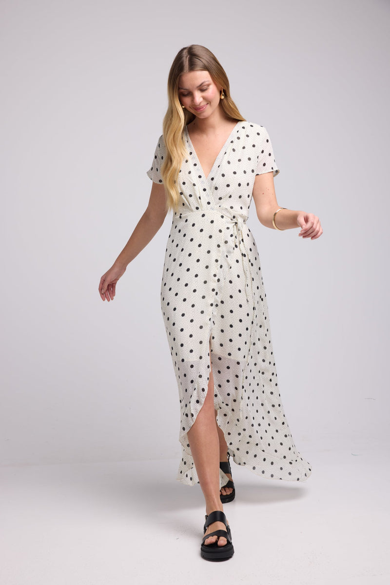 ROBE 62875/1072 POIS ECRU