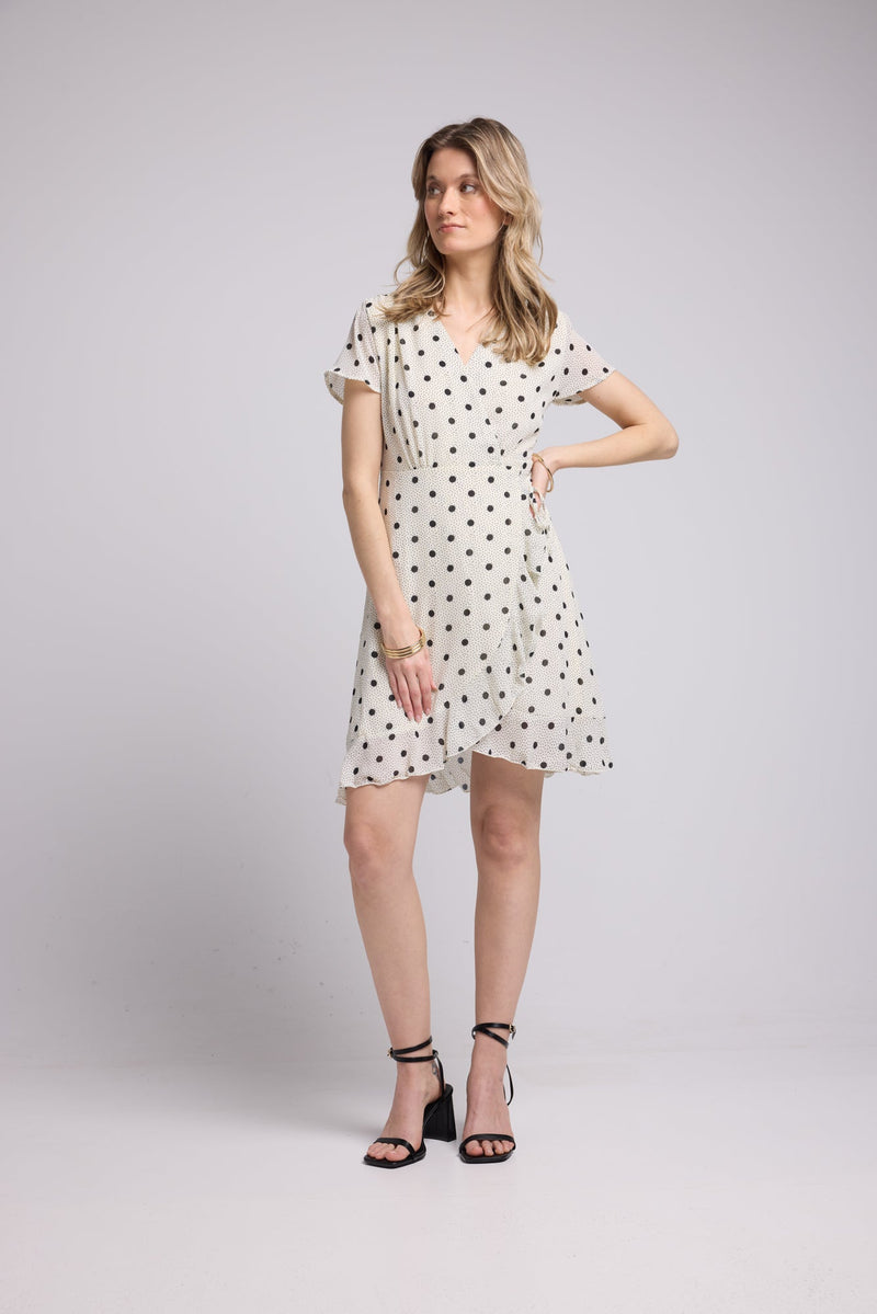ROBE 63007/1072 POIS BLANC
