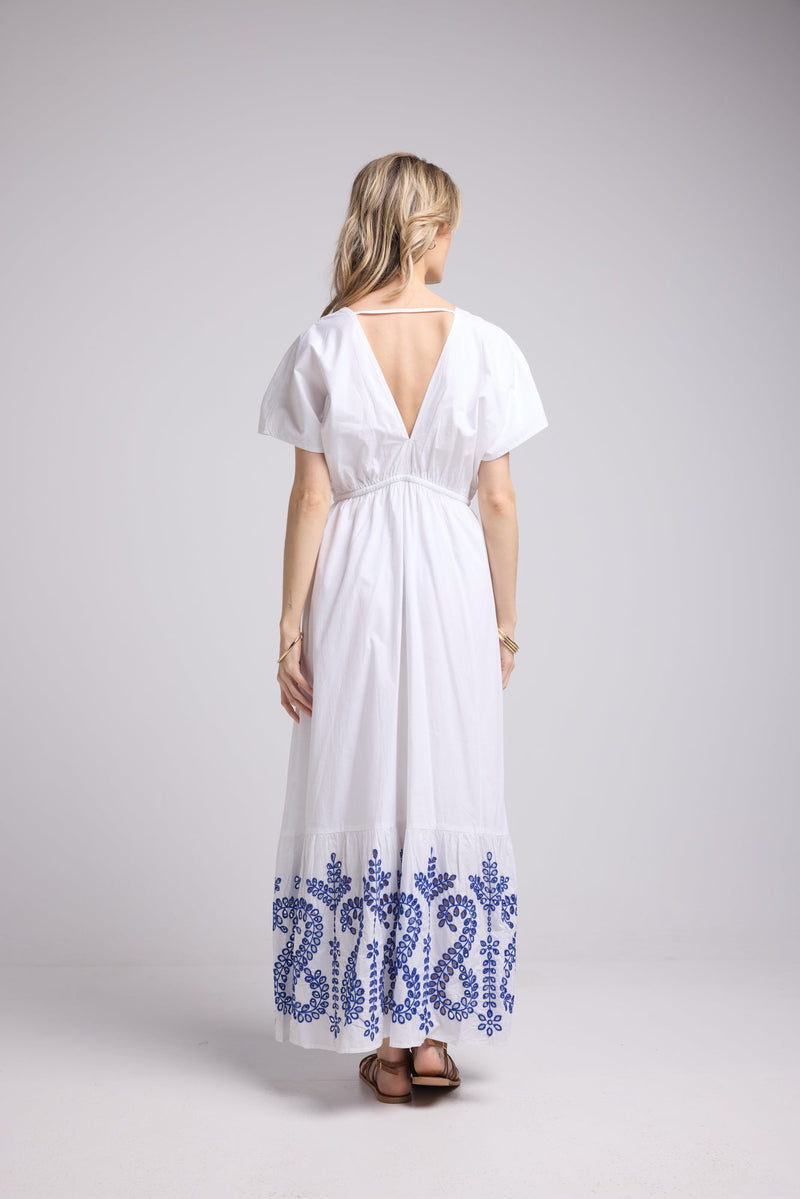 ROBE AMELIE LONG/BLANC