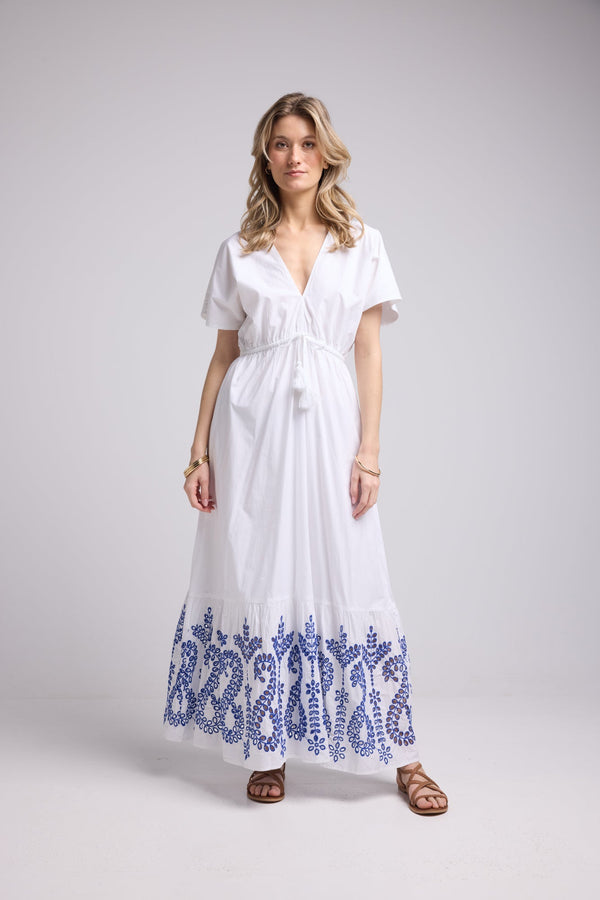 ROBE AMELIE LONG/BLANC