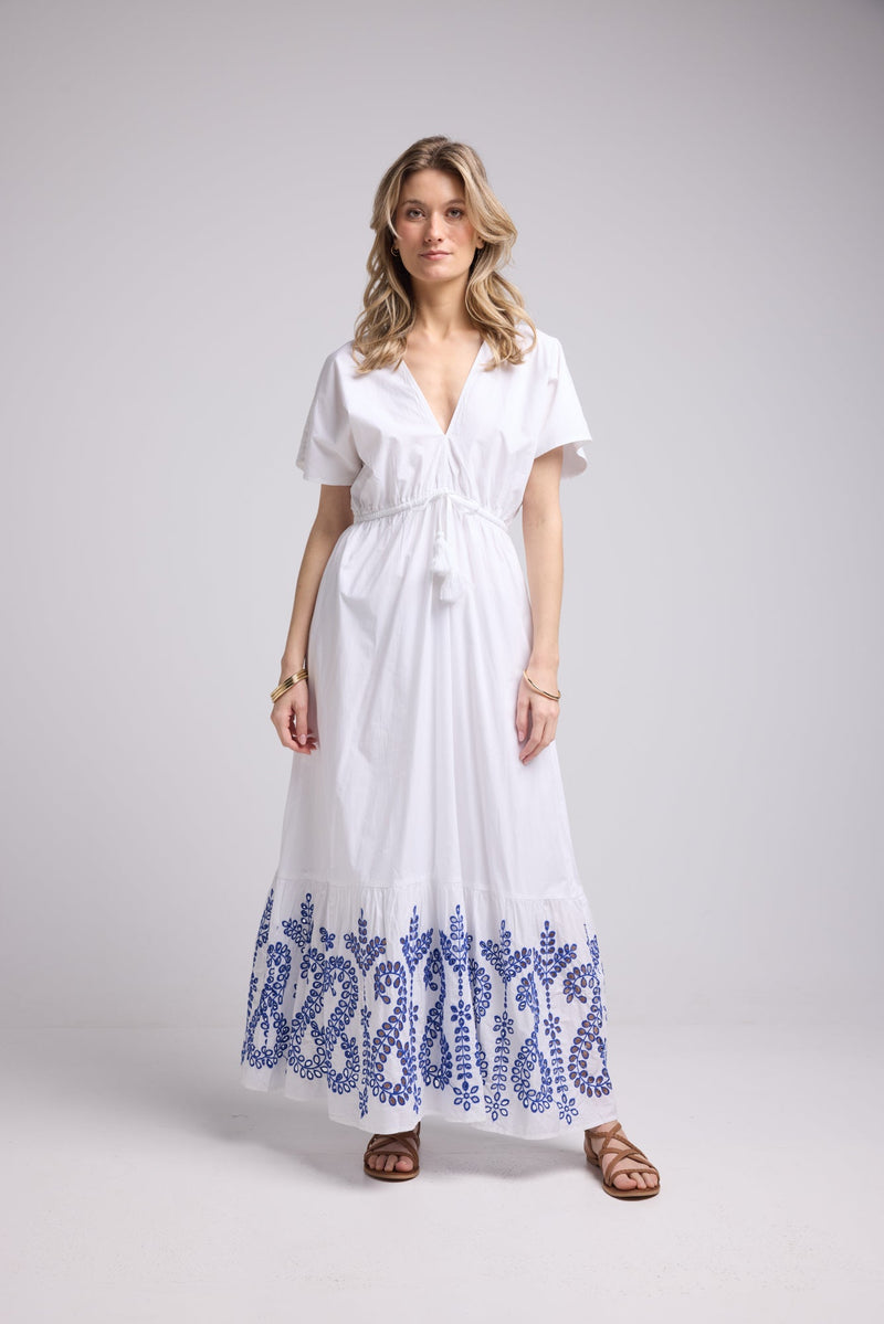 ROBE AMELIE LONG/BLANC