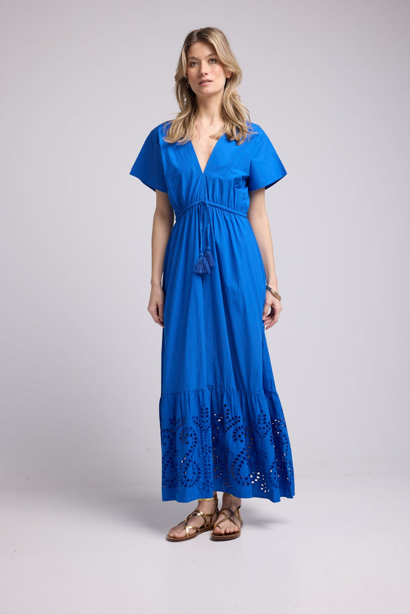 ROBE AMELIE LONG BRIGHT BLUE