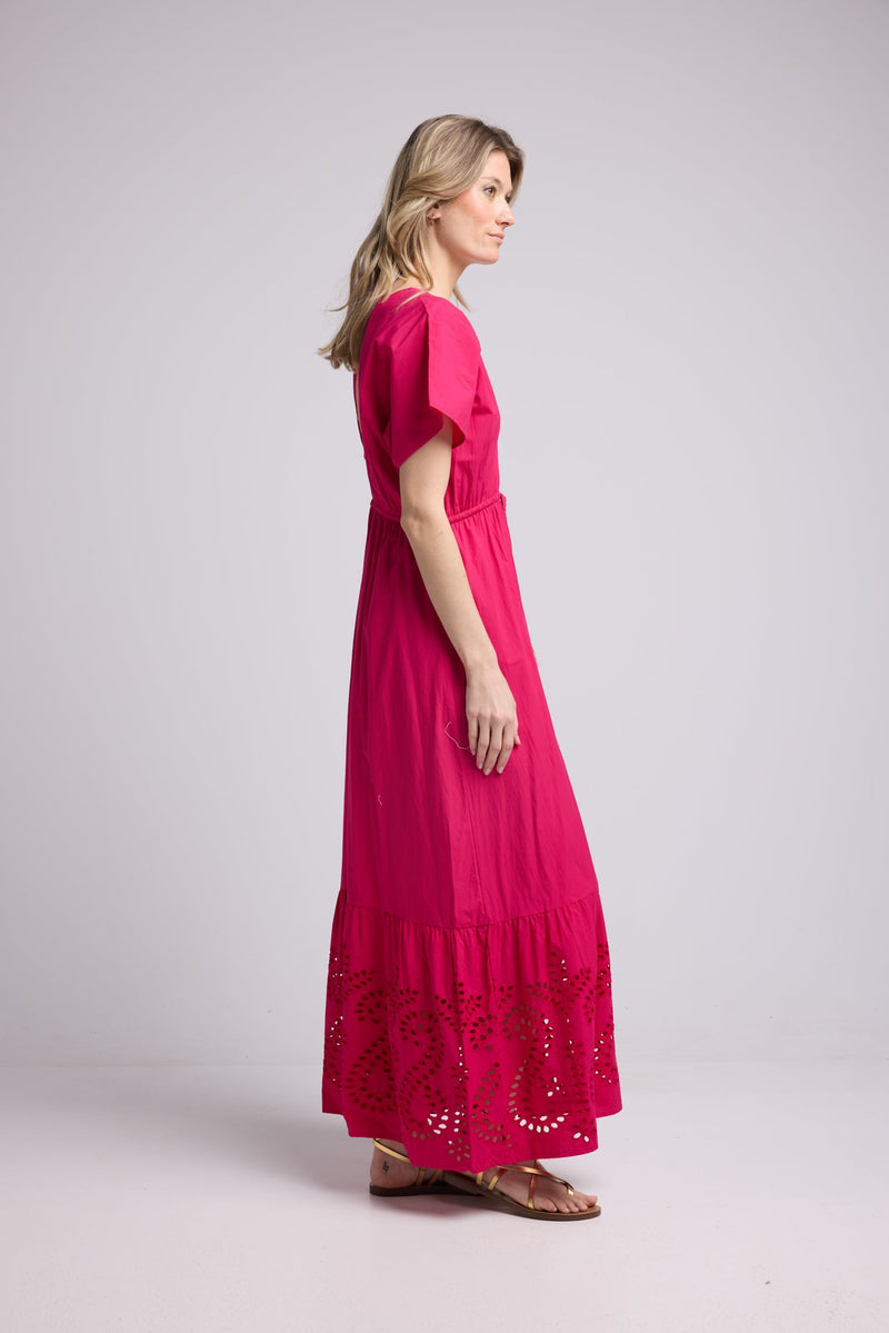 ROBE AMELIE LONG FUSHIA