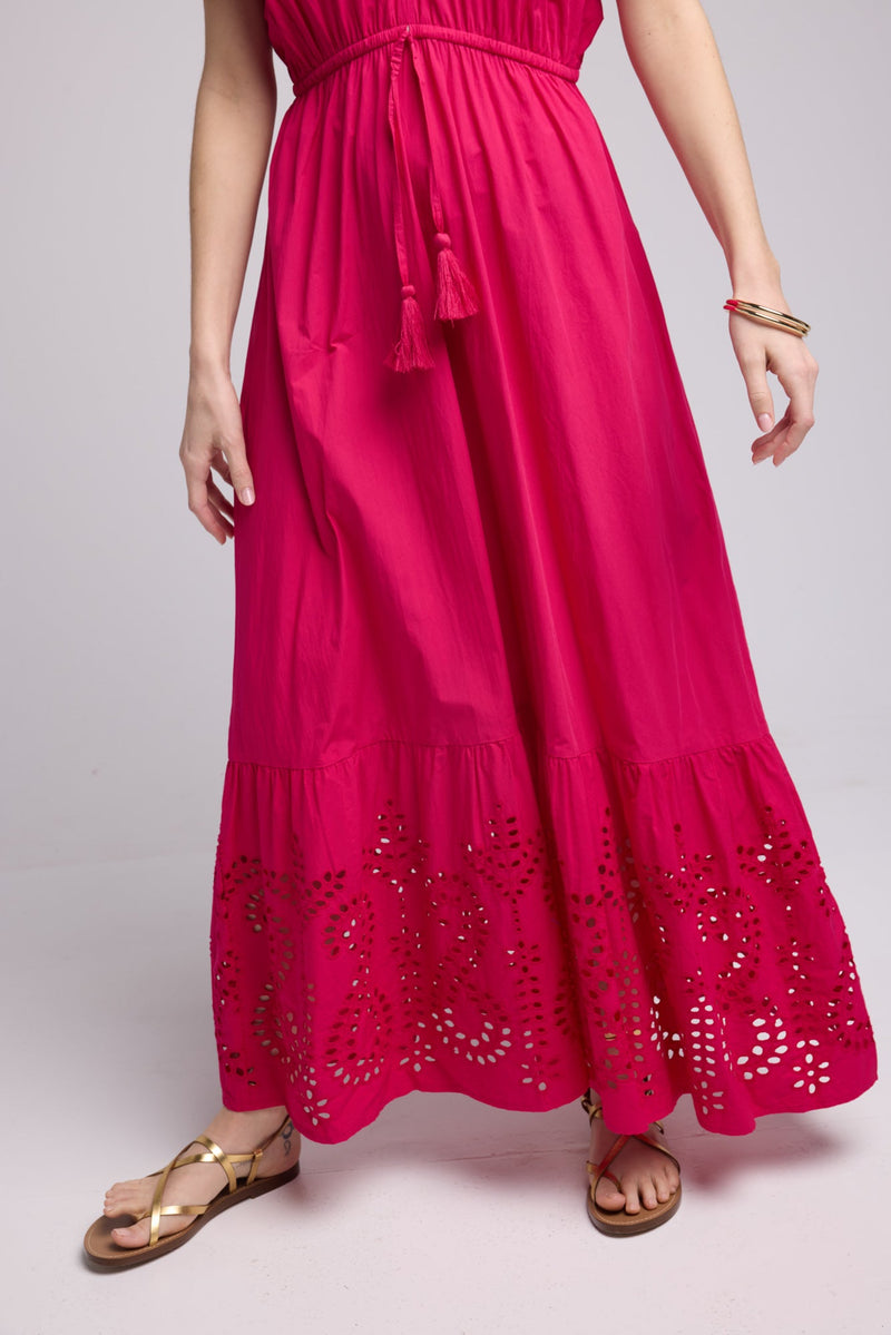 ROBE AMELIE LONG FUSHIA