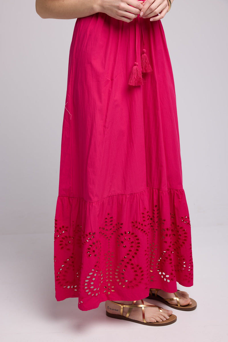 ROBE AMELIE LONG FUSHIA