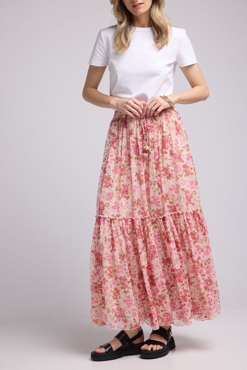 JUPE GAYA SKIRT PINK PRINT