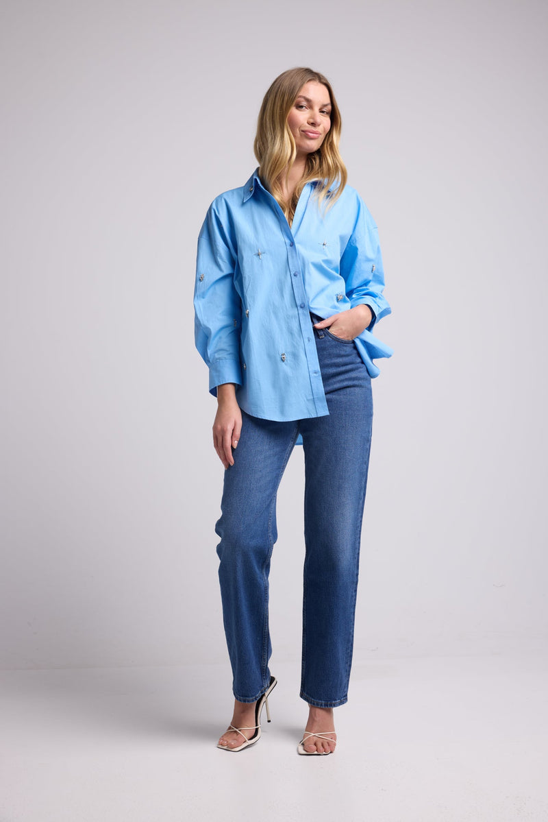 CHEMISE HUGO UNI/BLEU