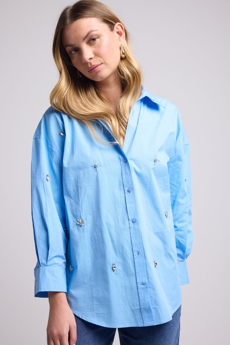 CHEMISE HUGO UNI/BLEU