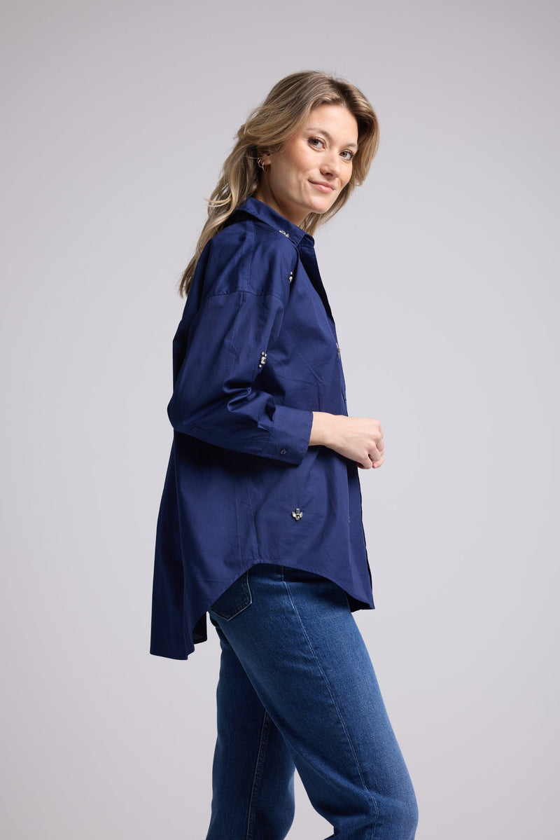 CHEMISE HUGO UNI/MARINE