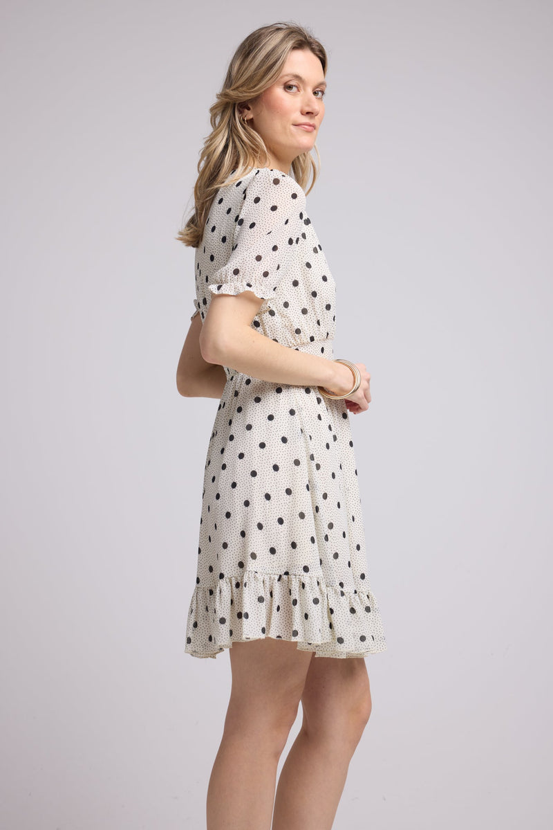 ROBE LAELIA/1072 POIS BLANC