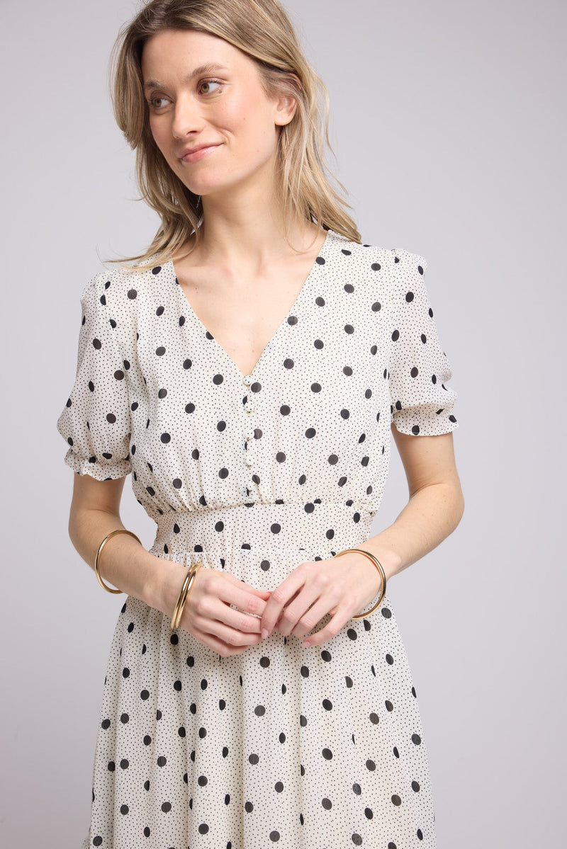 ROBE LAELIA/1072 POIS BLANC
