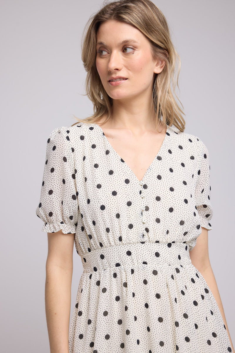 ROBE LAELIA/1072 POIS BLANC
