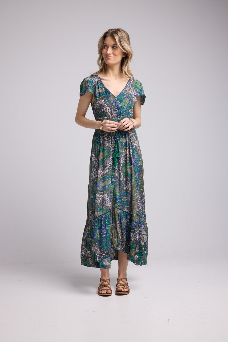 ROBE MILA/BANDANA VERT BLEU 3000