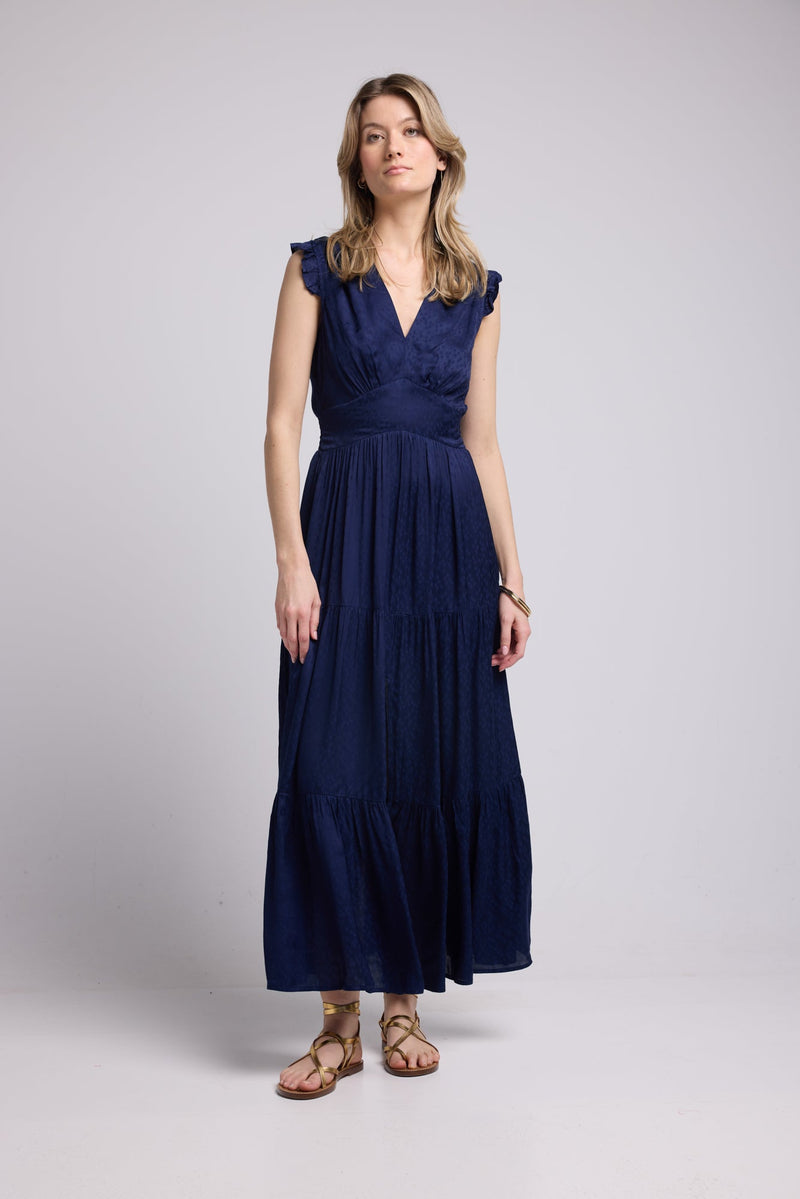 ROBE MOKA LONG NAVY