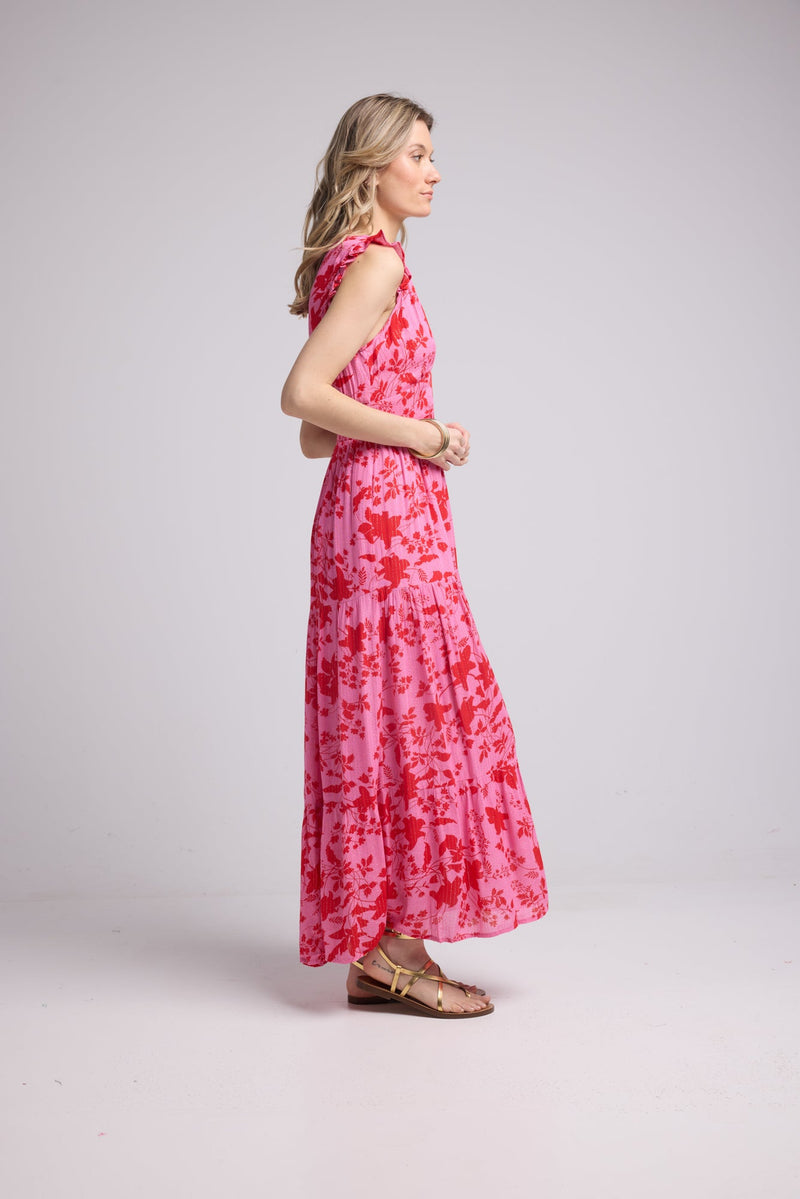 ROBE PENNY LONG/PINK RED P821