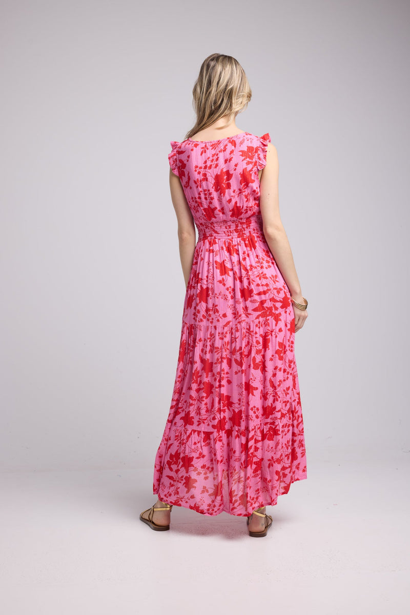 ROBE PENNY LONG/PINK RED P821