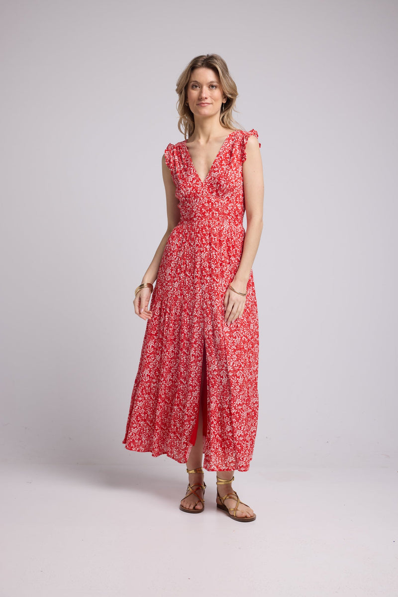 ROBE PENNY LONG/ROUGE RED P815