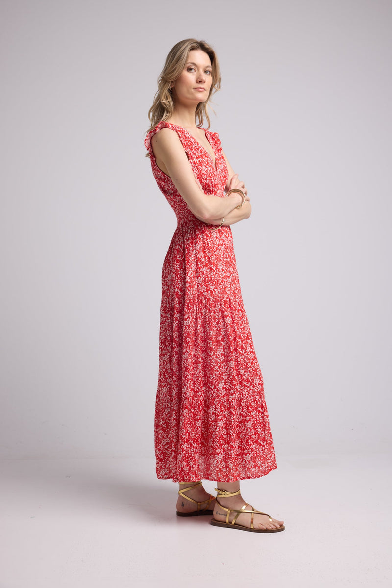 ROBE PENNY LONG/ROUGE RED P815