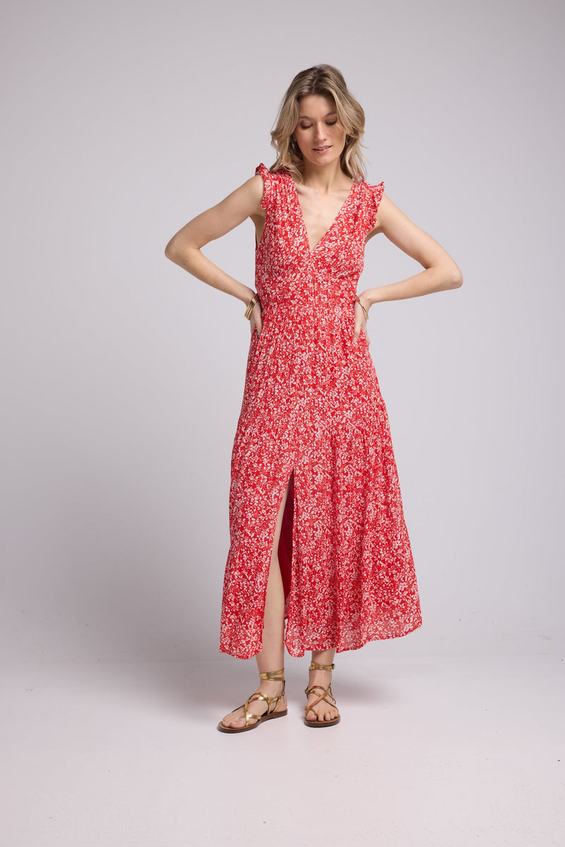 ROBE PENNY LONG/ROUGE RED P815